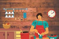 Comic Frau beim Kochen in der Kueche.jpg