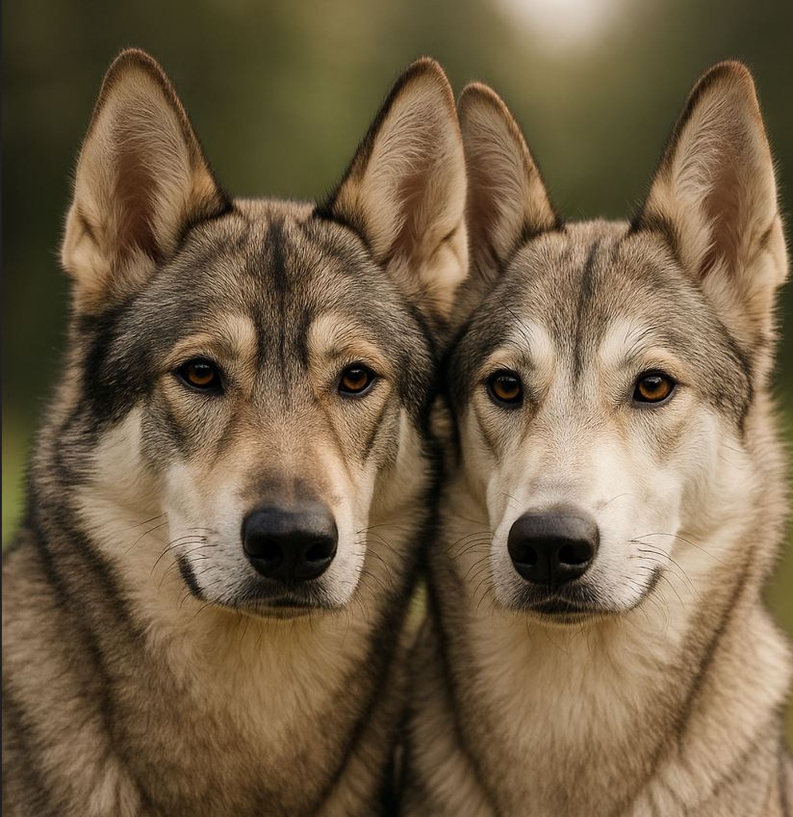 Zwei Northern Inuit Dogs - Rüde und Hündin im Profil